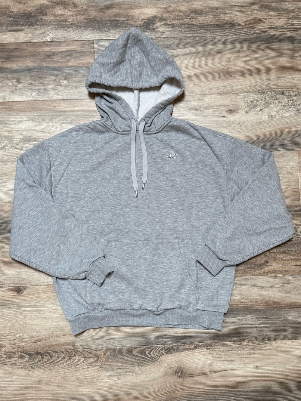 Alo Yoga Accolade Hoodie Heather Gray Men’s Medium Oversized Unisex Pullover